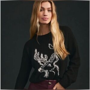 Anthropologie Oh Deer Reindeer Sweater